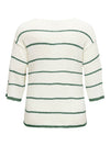 CARGEENA 3/4 STRIPE V-NECK KNIT