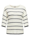 CARGEENA 3/4 STRIPE V-NECK KNIT