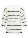 CARGEENA 3/4 STRIPE V-NECK KNIT