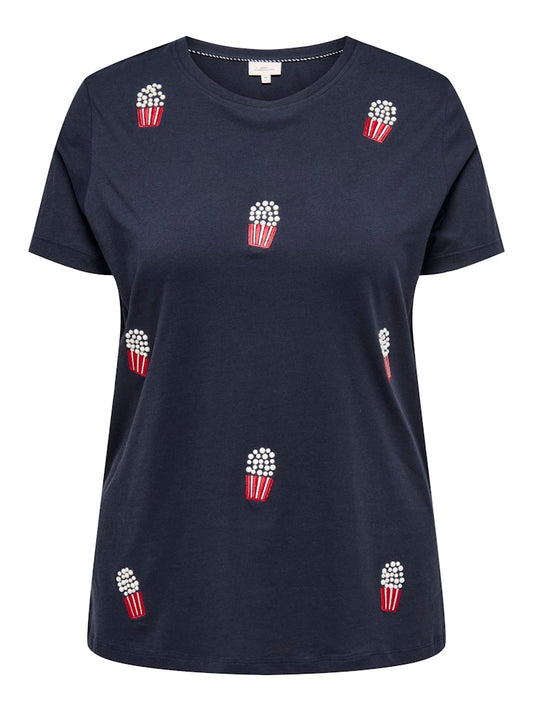 CARKITA - T-shirt med perler eller pailletter