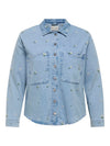 CARCASSIE - Oversize Denim Skjorte/jakke med Broderi