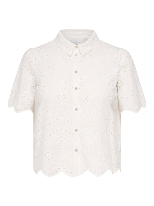 CARVALAIS - Kortermet Broderie Anglaise-skjorte - Noos