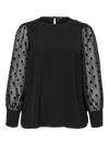 VmsCalva - Bluse med Mesh-ærmer
