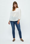 Emma 3/4 Erme Bluse Curve