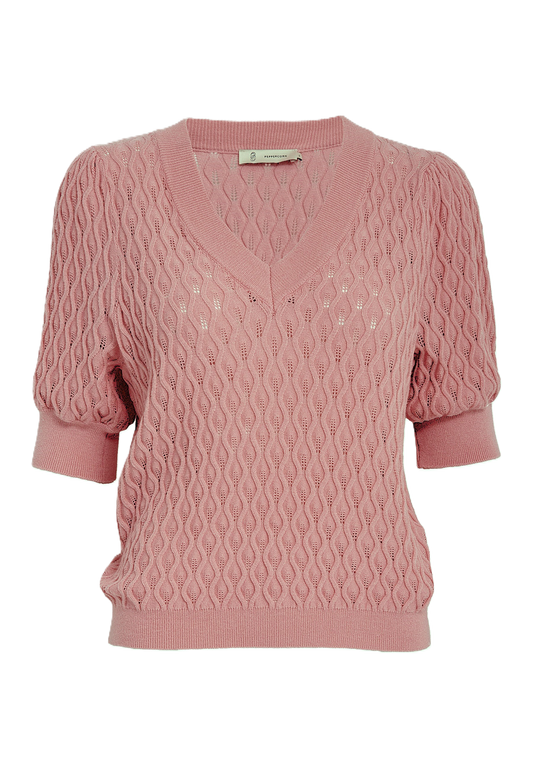 PeRosalia - Strikbluse med V-hals