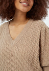PeRosalia - Strikbluse med V-hals