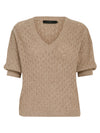 PeRosalia - Strikbluse med V-hals