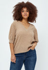PeRosalia - Strikbluse med V-hals