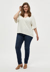 PeRosalinda Rosebell - Bluse med V-hals