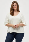 PeRosalinda Rosebell - Bluse med V-hals