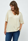 PeRosalinda Rosebell - Bluse med V-hals