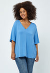 PeRosalinda Rosebell - Bluse med V-hals