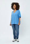 PeRosalinda Rosebell - Bluse med V-hals