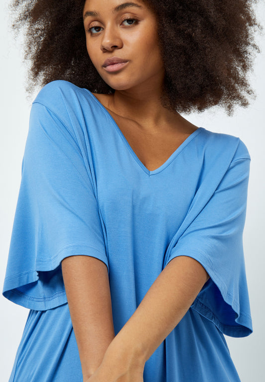 PeRosalinda Rosebell - Bluse med V-hals