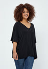 PeRosalinda Rosebell - Bluse med V-hals
