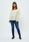 PeHelena - Bluse med V-hals