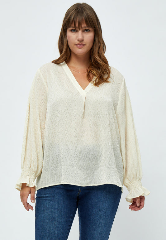 PeHelena - Bluse med V-hals