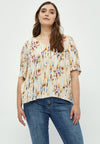 PeMahogany - Bluse med V-hals