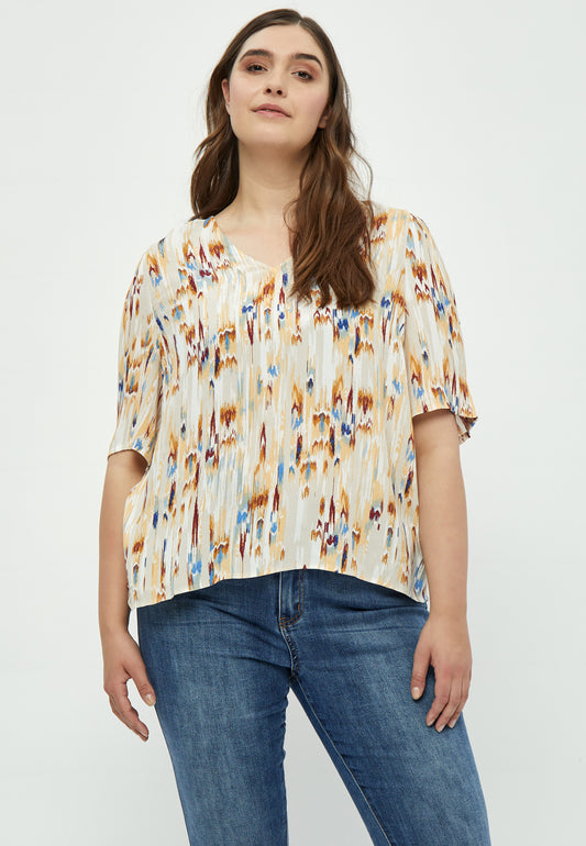 PeMahogany - Bluse med V-hals