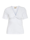 PeNina - T-shirt med V-hals og knude-detalje