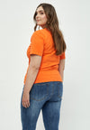 PeNina - T-shirt med V-hals og knude-detalje