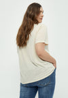 PeMarina - T-shirt med hæklet V-hals