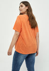 PeMarina - T-shirt med hæklet V-hals