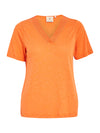 PeMarina - T-shirt med hæklet V-hals