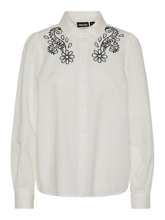 PCNUDA LS EMBROIDERY SHIRT