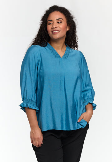StFeodora S261855 - Bluse med Smock-elastik FJ