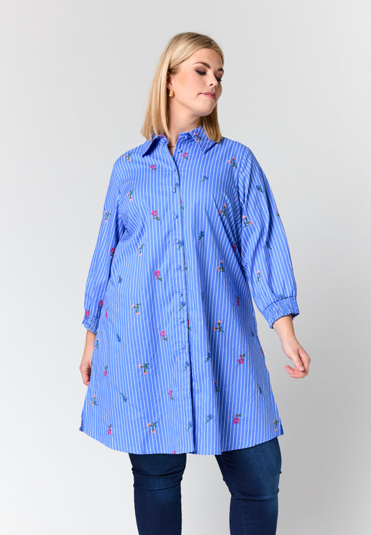 StEmilie -Stribet Skjorte med Broderi