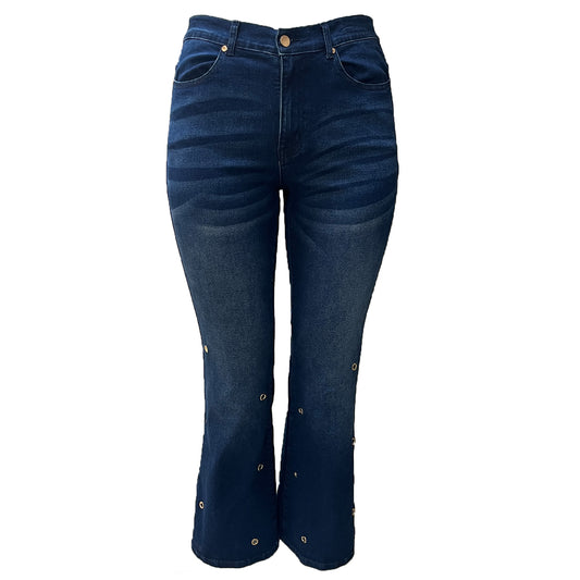 StCeleste - Bootcut Jeans med Ringdetaljer