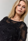 StNinette - Bluse med Påsyede Blomster
