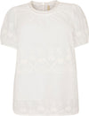 BLUSE MED KORTE PUFFERMER