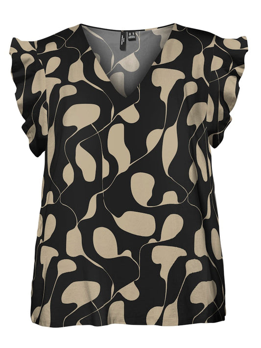 VMCVERA K/S V-NECK TOPP WVN CUR