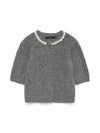 VmcOcean - Kortærmet Cardigan Med Perler