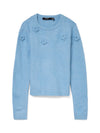 VMCROSE - Strikbluse med Blomster