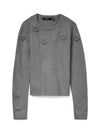 VMCROSE - Strikbluse med Blomster