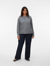 VMCROSE - Strikbluse med Blomster