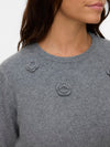VMCROSE - Strikbluse med Blomster