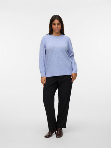 VmcFrancesca - Strikbluse med Rund hals