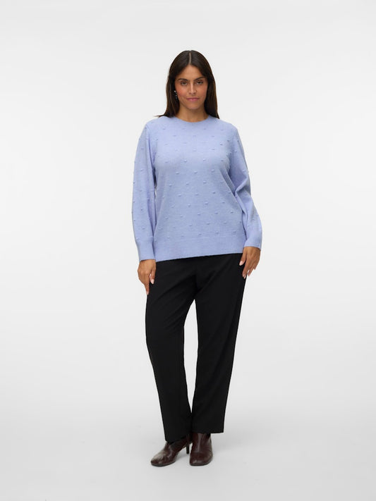 VmcFrancesca - Strikbluse med Rund hals