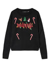 VMCGLITTER - Strikbluse med Jule Broderi / Pailletter