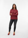 VMCROSE - Strikbluse med Blomster