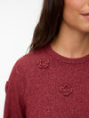 VMCROSE - Strikbluse med Blomster