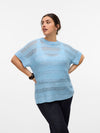 Kortermet bluse med striper