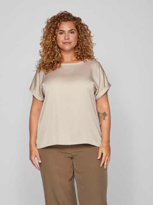 VIELLETTE S/S SATIN TOP