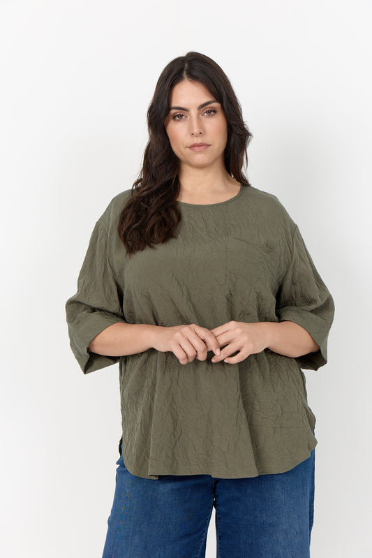 WaANIA 2 - Bluse med Struktur - Grape Leaf