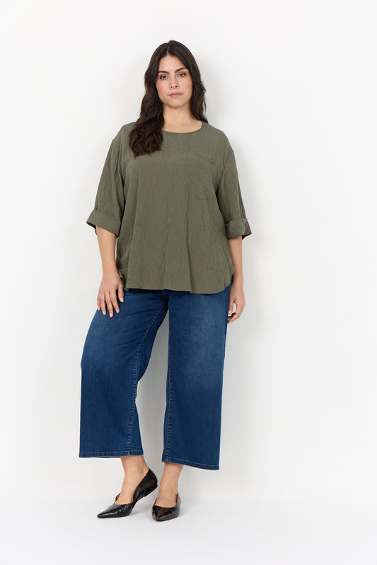 WaANIA 2 - Bluse med Struktur - Grape Leaf