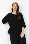 WaANIA 2 - Bluse med Struktur - Sort